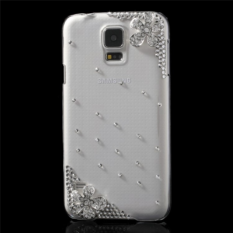 

Diamond Flowers Crystal Clear Plastic Back Cover for Samsung Galaxy S5 G900