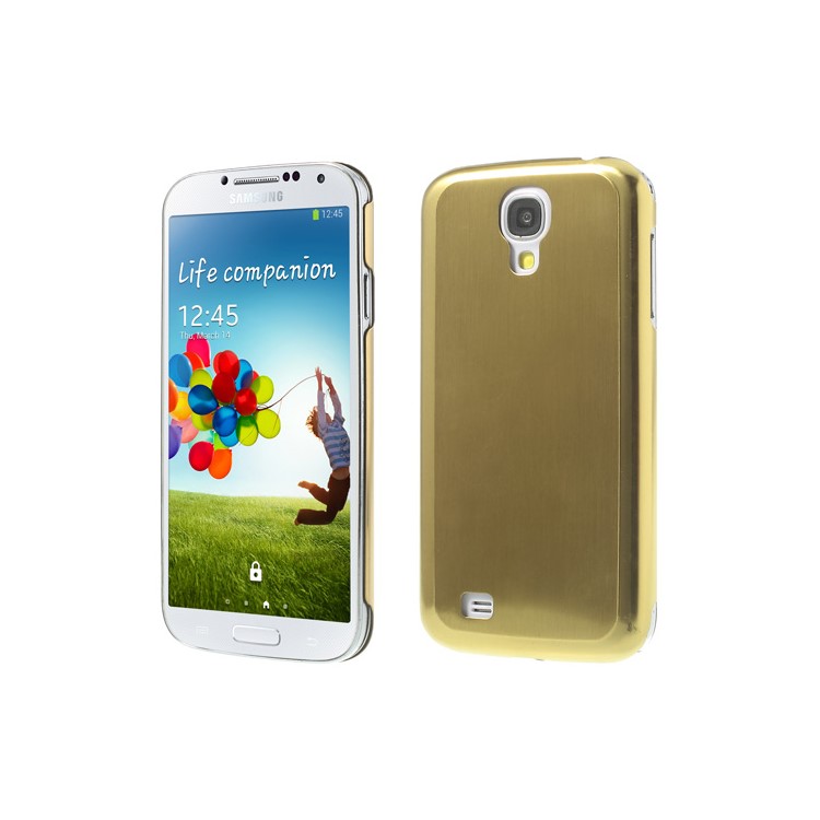 Gold Durable Brushed & Electroplated Metal Hard Cover for Samsung Galaxy S IV I9500-1