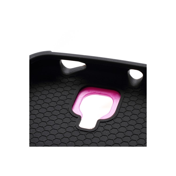 Premium Silicone & Plastic Combo Shatterproof Hybrid Case Accessories for Samsung Galaxy S IV S 4 i9500 i9505 - Black / Rose