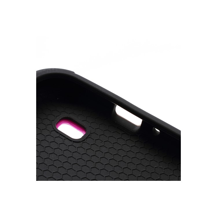 Premium Silicone & Plastic Combo Shatterproof Hybrid Case Accessories for Samsung Galaxy S IV S 4 i9500 i9505 - Black / Rose