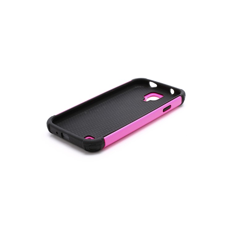 Premium Silicone & Plastic Combo Shatterproof Hybrid Case Accessories for Samsung Galaxy S IV S 4 i9500 i9505 - Black / Rose