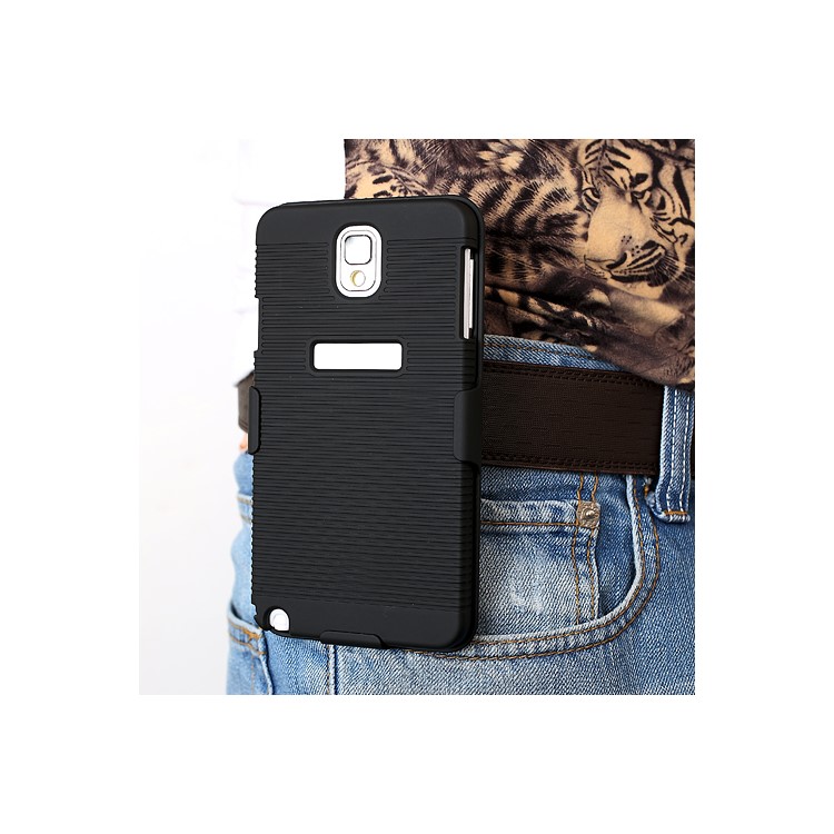 Swivel Belt Clip for Samsung Galaxy Note 3 N9000 Rubberized Slide Case Holster Stand-9