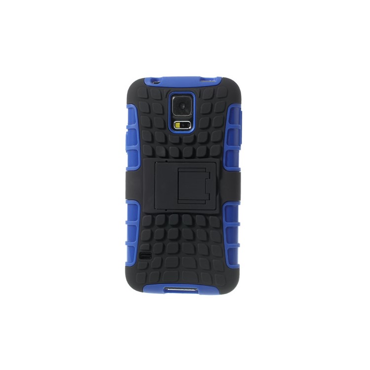 Skid-proof PC + TPU Protective Case w/ Kickstand for Samsung Galaxy S5 G900 - Blue-3