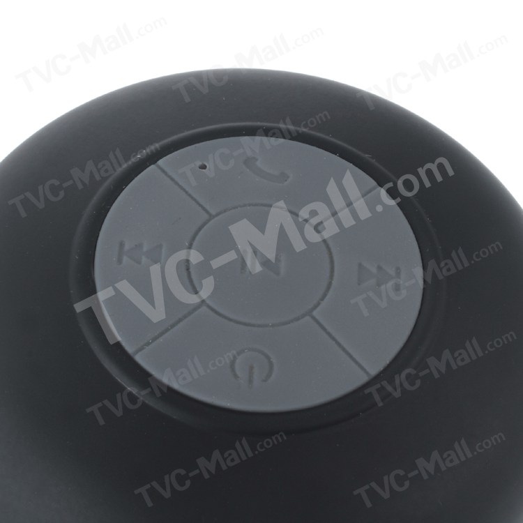 Mini Portable Bluetooth Waterproof Speaker with Suction Cup + Controls & Microphone - Black-3