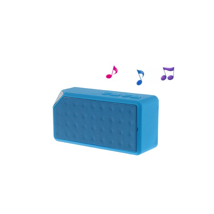 Blue Rectangle Bluetooth Speaker Support TF Card / FM / Hands-free Call / Line-in (S01)-1
