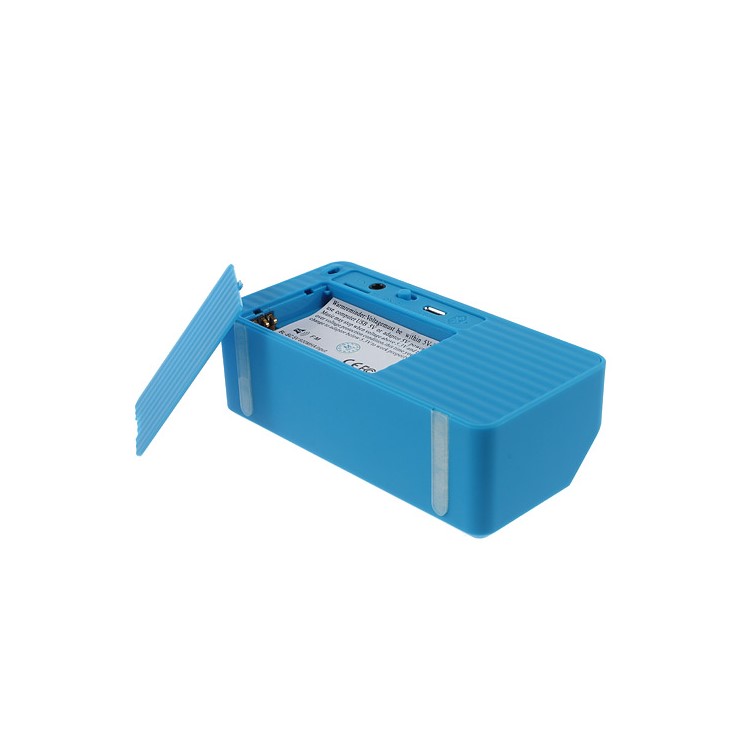 Blue Rectangle Bluetooth Speaker Support TF Card / FM / Hands-free Call / Line-in (S01)-3