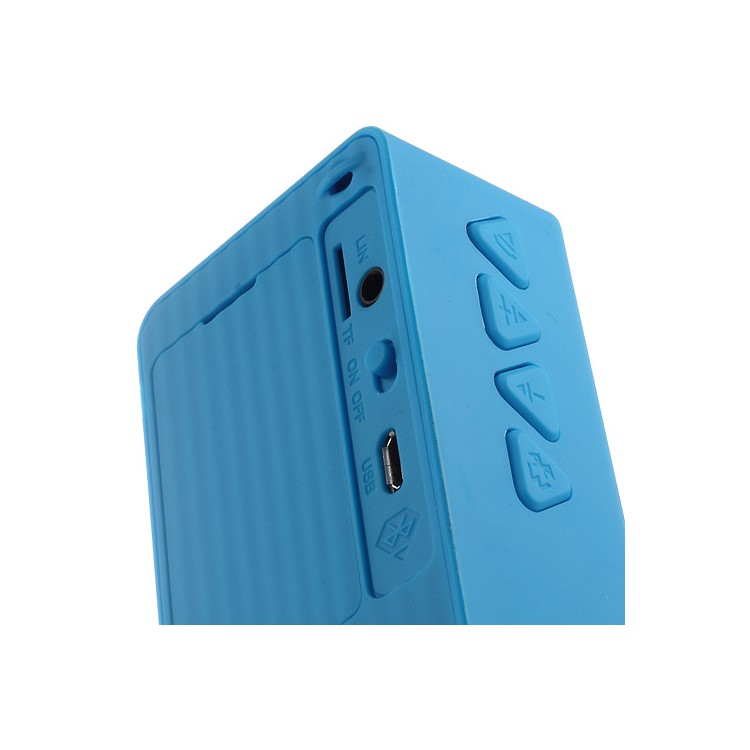 Blue Rectangle Bluetooth Speaker Support TF Card / FM / Hands-free Call / Line-in (S01)-4