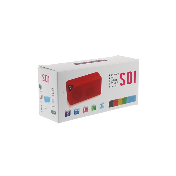 Blue Rectangle Bluetooth Speaker Support TF Card / FM / Hands-free Call / Line-in (S01)-7