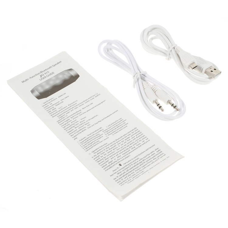 White AEC BQ-615 Portable Multi-function Bluetooth Speaker with MIC Support FM / TF Card / AUX-input-5