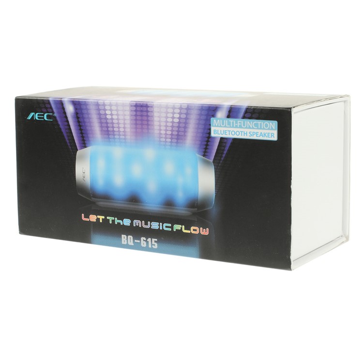 White AEC BQ-615 Portable Multi-function Bluetooth Speaker with MIC Support FM / TF Card / AUX-input-6