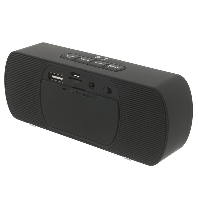 Black Y8 Portable Super Bass Bluetooth Speaker with MIC Support FM / U Disk / TF Card / AUX-input-2