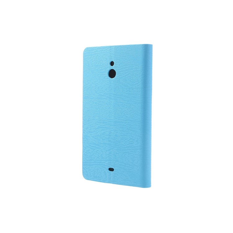 For Nokia Lumia 1320 RM-994 RM-995 RM-996 Wood Grain Stand Leather Case - Blue