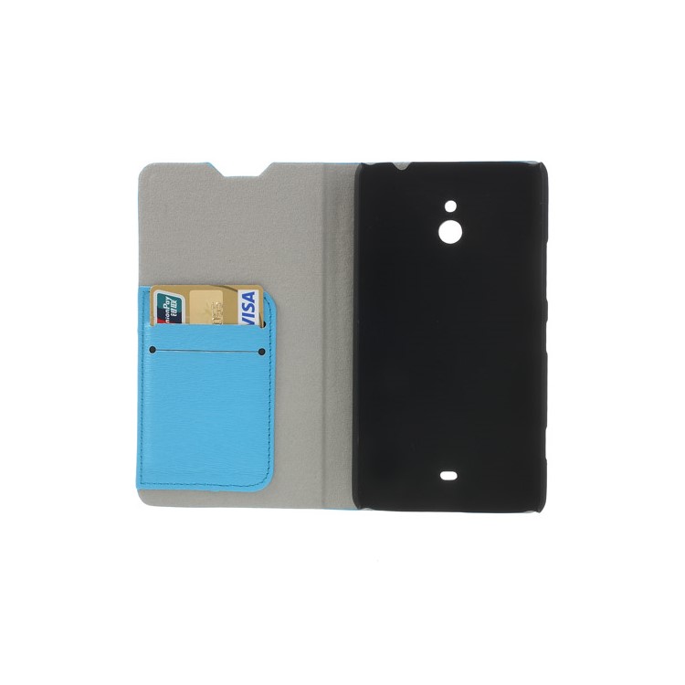 For Nokia Lumia 1320 RM-994 RM-995 RM-996 Wood Grain Stand Leather Case - Blue