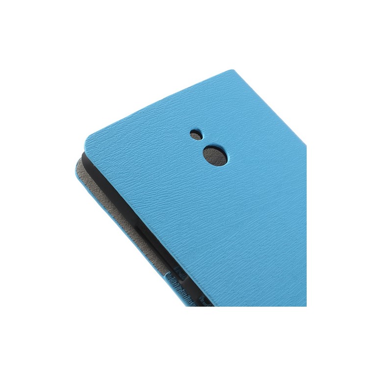 For Nokia Lumia 1320 RM-994 RM-995 RM-996 Wood Grain Stand Leather Case - Blue