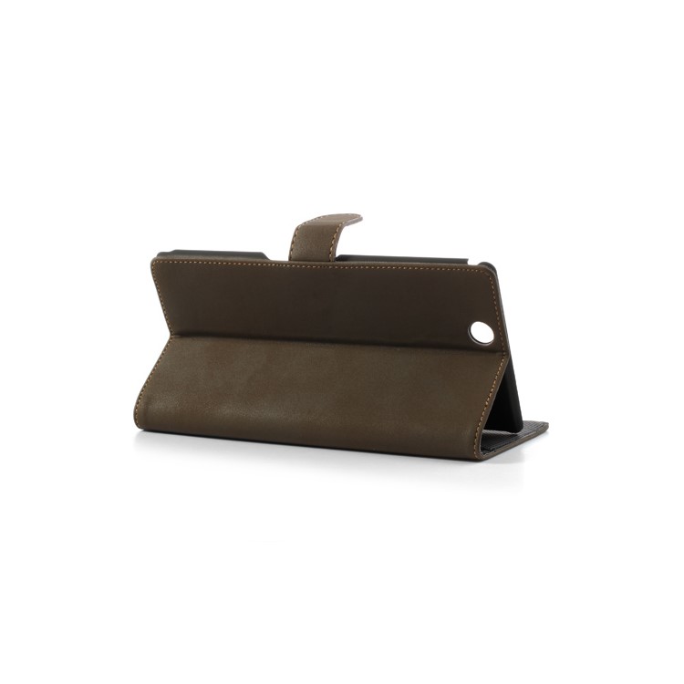 Antique Grain Leather Wallet Case Stand for Sony Xperia Z Ultra C6806 C6802 C6833 XL39h - Coffee-3
