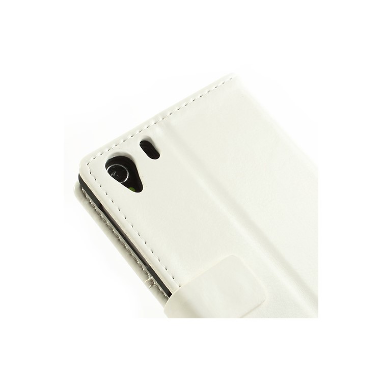 White Crazy Horse Wallet Leather Stand Case for Sony Xperia Z1 Honami C6903 C6902 C6943 L39h-5