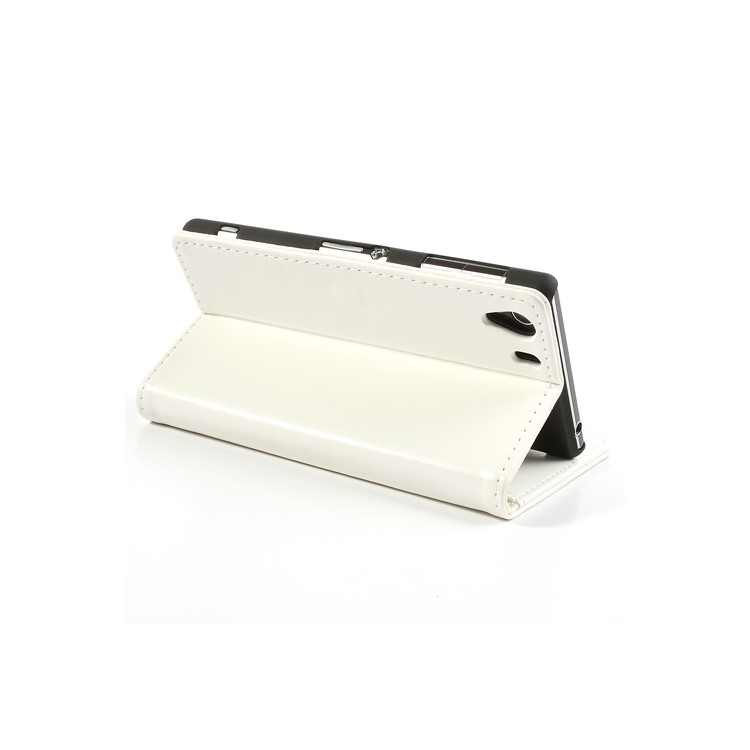 White Crazy Horse Wallet Leather Stand Case for Sony Xperia Z1 Honami C6903 C6902 C6943 L39h-7