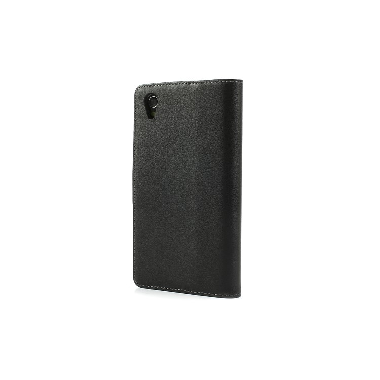 Black Premium Leather Wallet Case w/ Stand for Sony Xperia Z1 Honami C6903 C6902 L39h-2