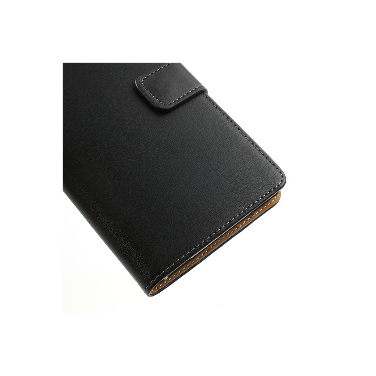 Black Premium Leather Wallet Case w/ Stand for Sony Xperia Z1 Honami C6903 C6902 L39h-7