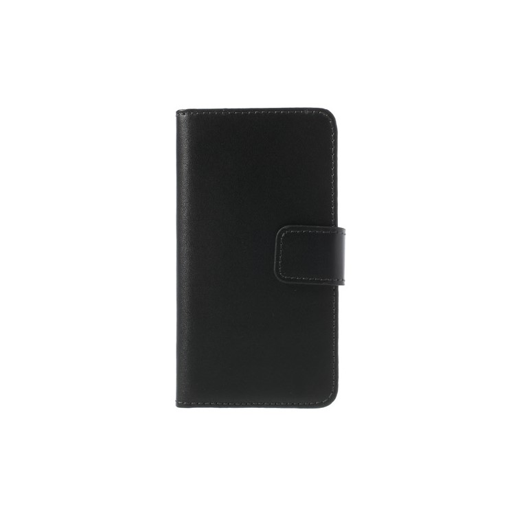 Genuine Split Leather Diary Case for Sony Xperia Z1 Compact D5503 - Black-3