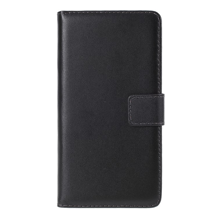 Genuine Split Leather Flip Case for Sony Xperia Z2 D6502 D6503 D6543 w/ Stand - Black-3
