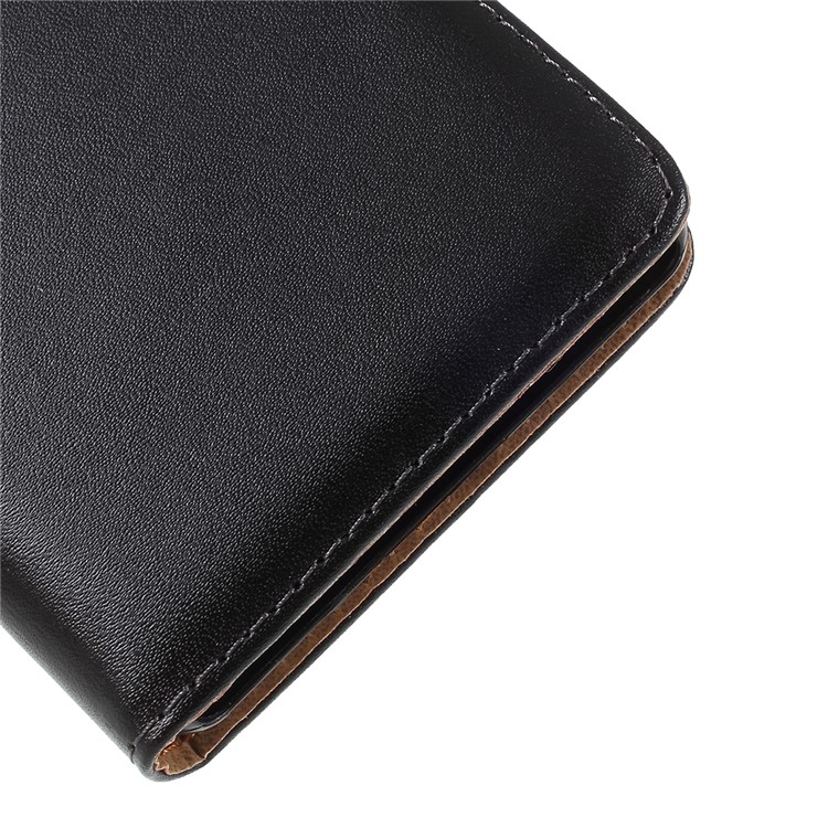 Genuine Split Leather Flip Case for Sony Xperia Z2 D6502 D6503 D6543 w/ Stand - Black-4