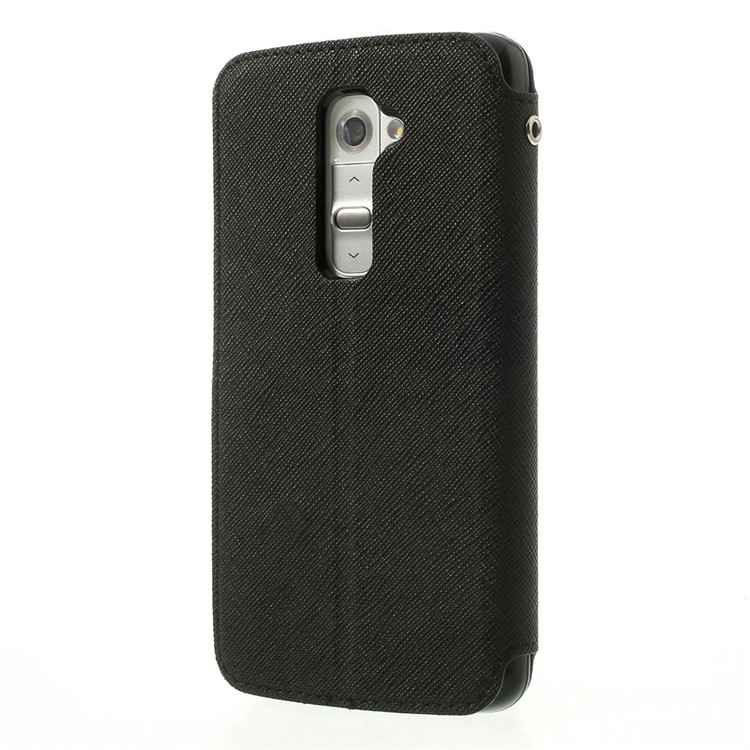 Roar Korea for LG Optimus G2 D803 VS980 Fancy Diary View Window Wallet Leather Cover - Black-2