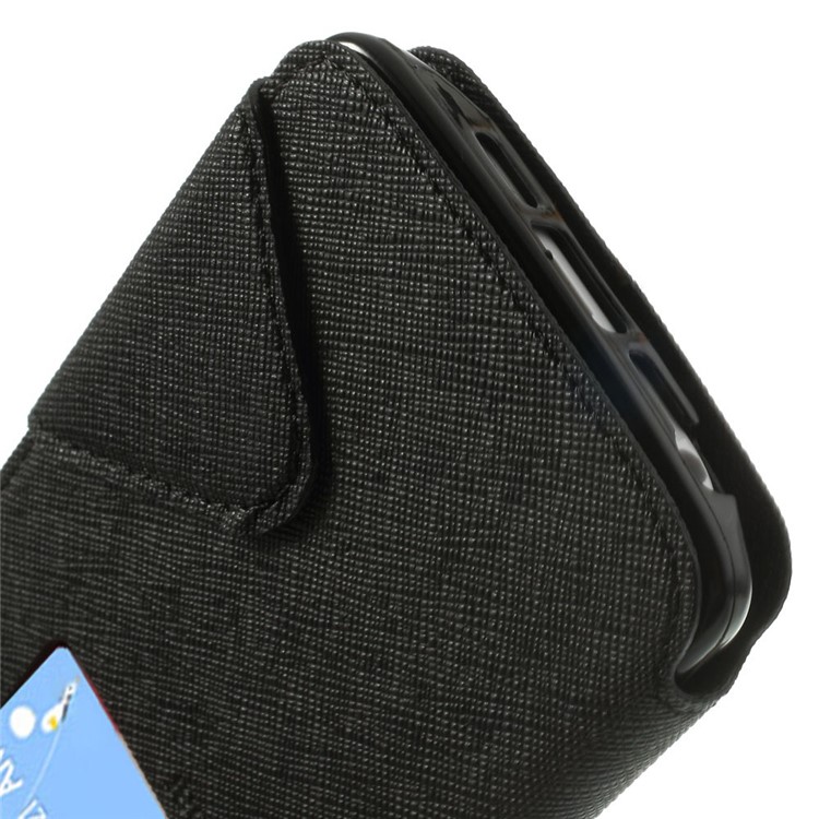 Roar Korea for LG Optimus G2 D803 VS980 Fancy Diary View Window Wallet Leather Cover - Black-9