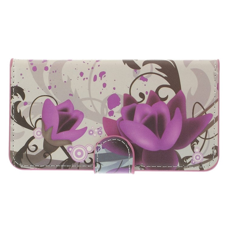Elegant Lotus Leather Magnetic Cover w/ Card Slots for Samsung Galaxy S5 mini SM-G800-3