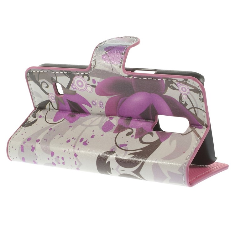 Elegant Lotus Leather Magnetic Cover w/ Card Slots for Samsung Galaxy S5 mini SM-G800-5