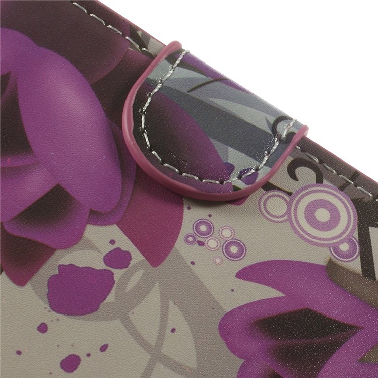 Elegant Lotus Leather Magnetic Cover w/ Card Slots for Samsung Galaxy S5 mini SM-G800-7
