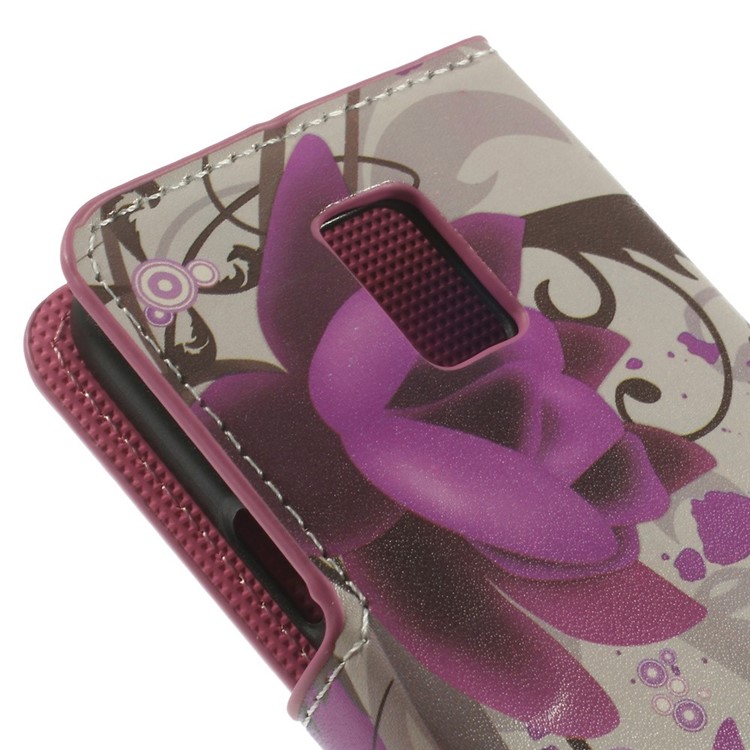 Elegant Lotus Leather Magnetic Cover w/ Card Slots for Samsung Galaxy S5 mini SM-G800-8