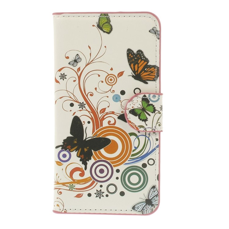 Butterfly Circles Stand Leather Card Holder Case for Samsung Galaxy S5 mini SM-G800-3
