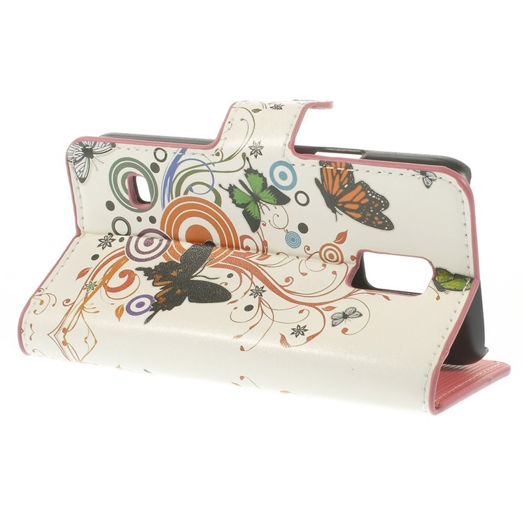 Butterfly Circles Stand Leather Card Holder Case for Samsung Galaxy S5 mini SM-G800-5
