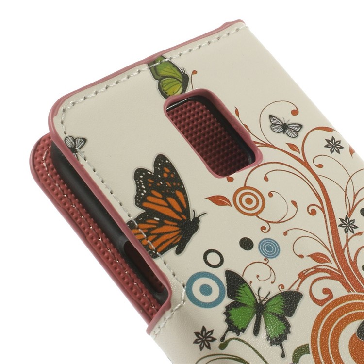 Butterfly Circles Stand Leather Card Holder Case for Samsung Galaxy S5 mini SM-G800-8