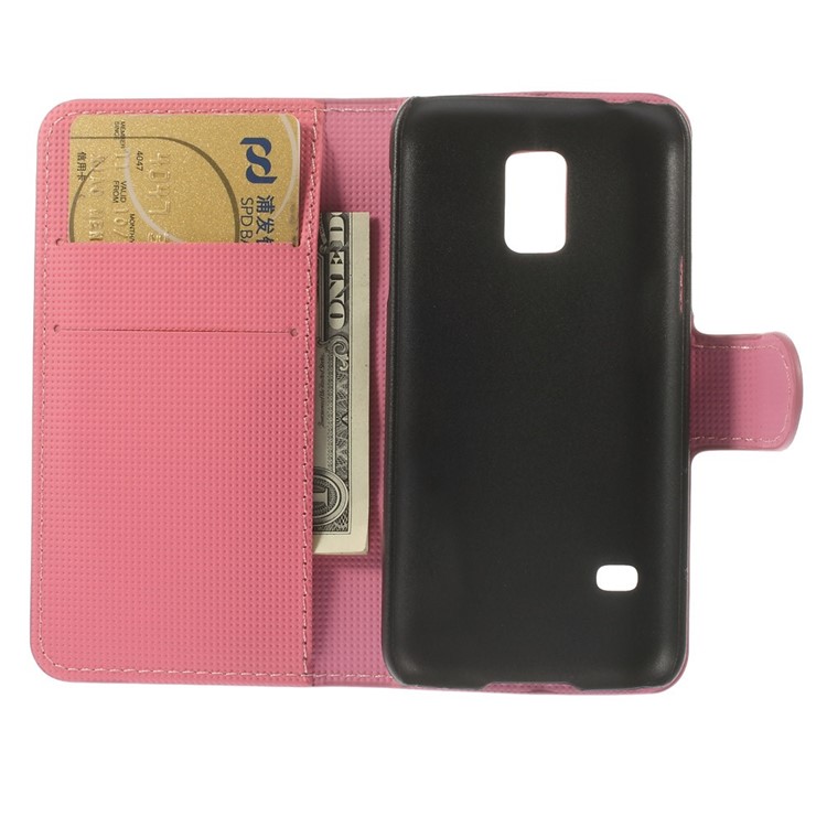 Plum Blossom Stand Leather Card Holder Cover for Samsung Galaxy S5 mini SM-G800-6