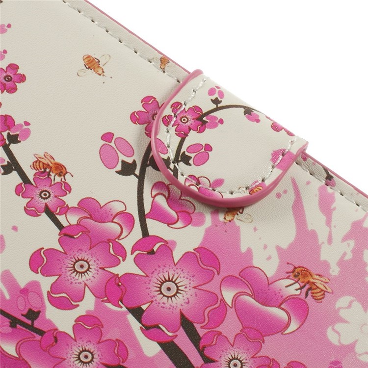 Plum Blossom Stand Leather Card Holder Cover for Samsung Galaxy S5 mini SM-G800-7