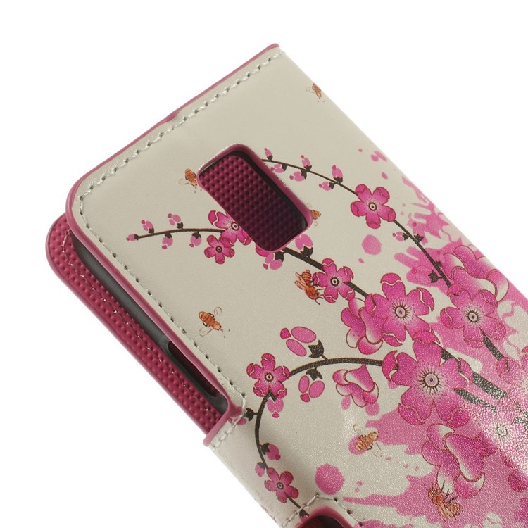 Plum Blossom Stand Leather Card Holder Cover for Samsung Galaxy S5 mini SM-G800-8