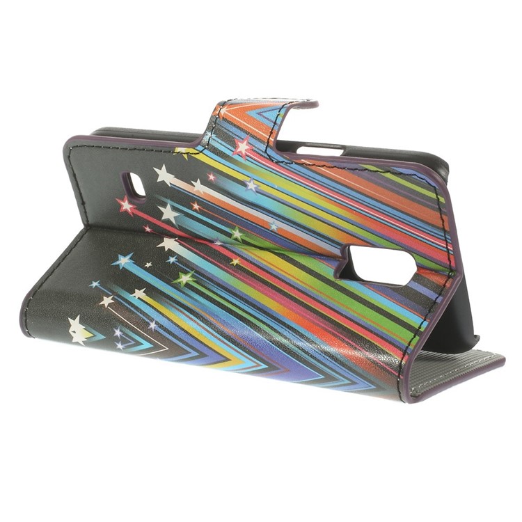 Meteor Shower Wallet Leather Magnetic Cover w/ Stand for Samsung Galaxy S5 mini SM-G800-5