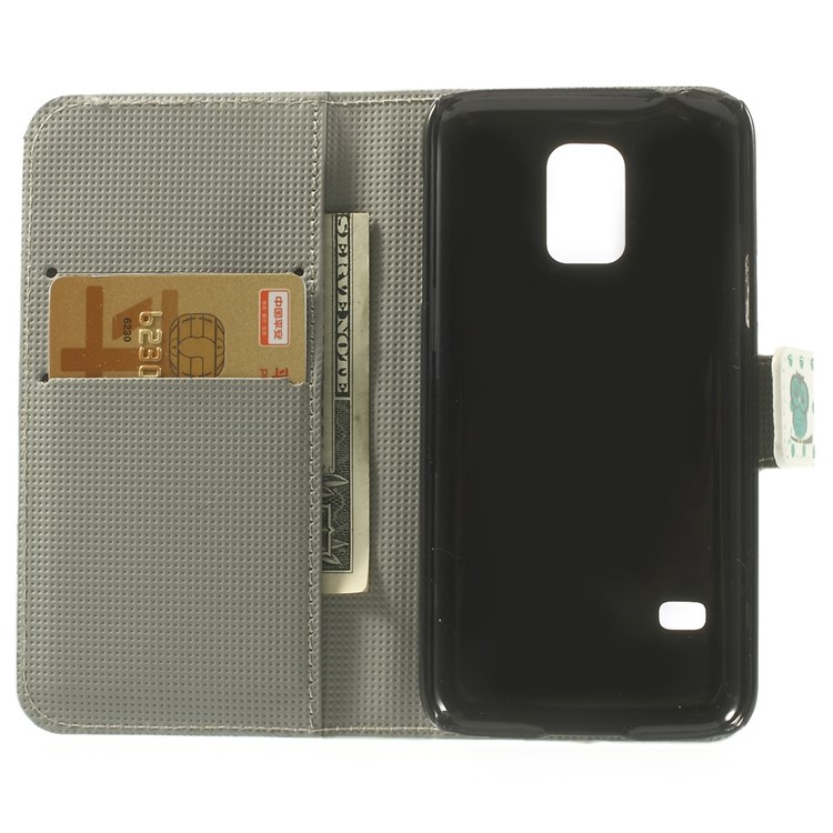 For Samsung Galaxy S5 mini SM-G800 Wallet Leather Cover w/ Stand - Sleeping Owl-4