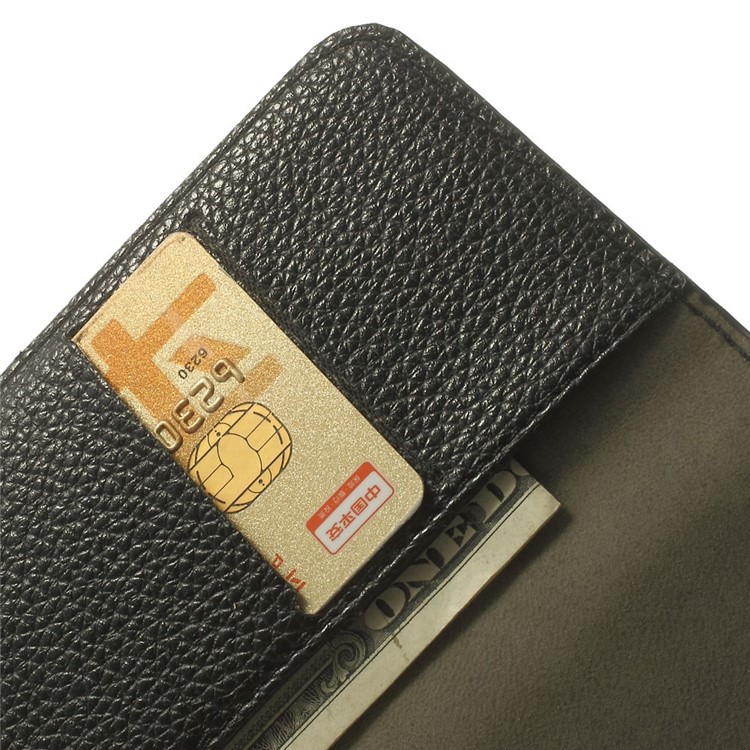For Samsung Galaxy S5 mini SM-G800 Litchi Texture Leather Wallet Case w/ Stand - Black-6