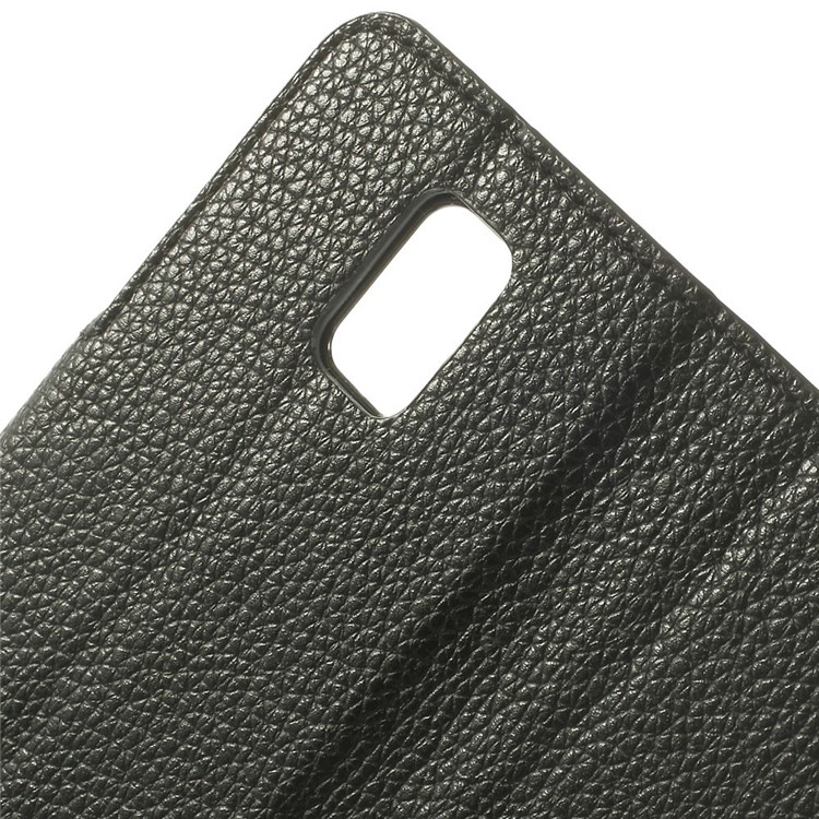 For Samsung Galaxy S5 mini SM-G800 Litchi Texture Leather Wallet Case w/ Stand - Black-7