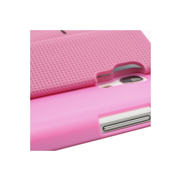Pink Plum Card Slots Leather Case Stand for Samsung Galaxy S4 mini i9195 i9190-6