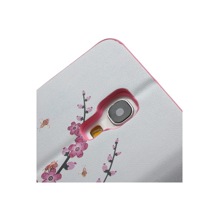 Pink Plum Card Slots Leather Case Stand for Samsung Galaxy S4 mini i9195 i9190-7