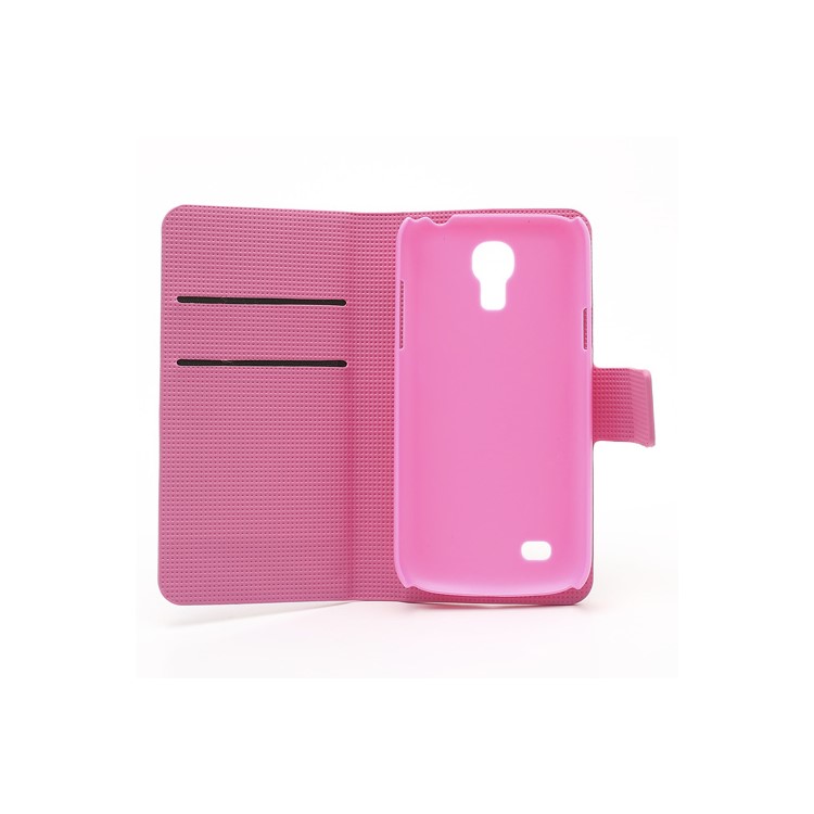 Pink Plum Card Slots Leather Case Stand for Samsung Galaxy S4 mini i9195 i9190-8
