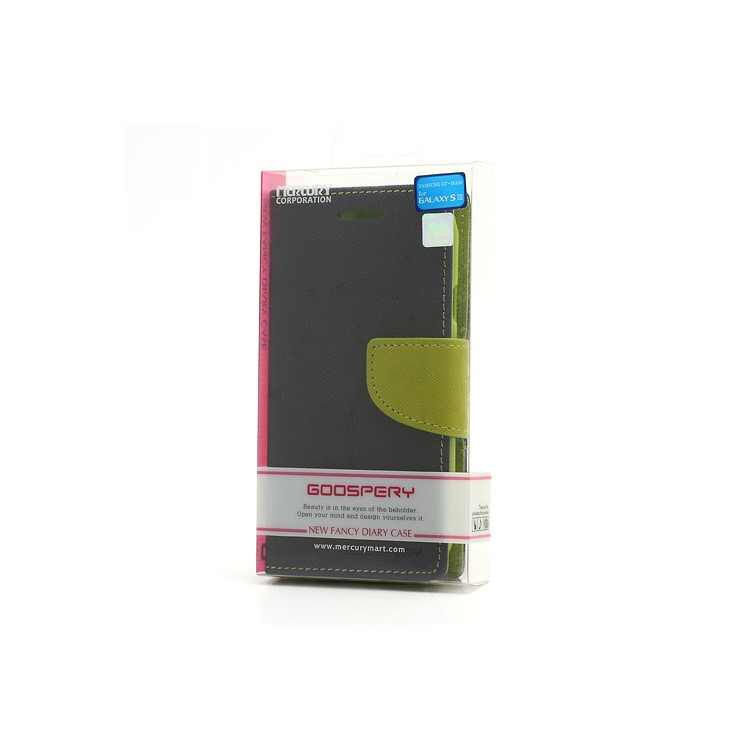 Mercury Fancy Diary Wallet Style Leather Stand Case for Samsung Galaxy S3 / III I9300 - Green / Dark Blue-10