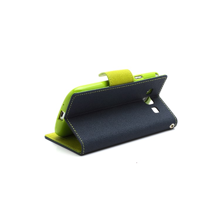 Mercury Fancy Diary Wallet Style Leather Stand Case for Samsung Galaxy S3 / III I9300 - Green / Dark Blue-4