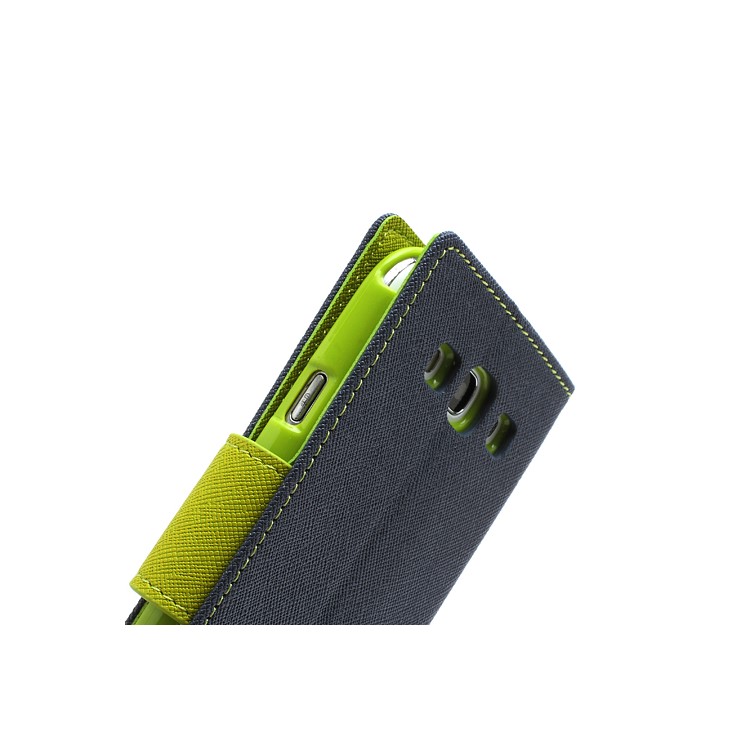 Mercury Fancy Diary Wallet Style Leather Stand Case for Samsung Galaxy S3 / III I9300 - Green / Dark Blue-7