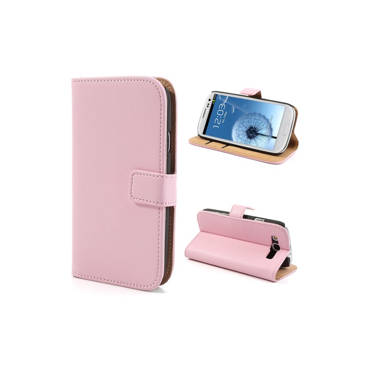 

Розовый Подлинный Сплит Кожаный Чехол Для Кошелька Для Галактики Samsung S 3 I9300, Galaxy S III I9300