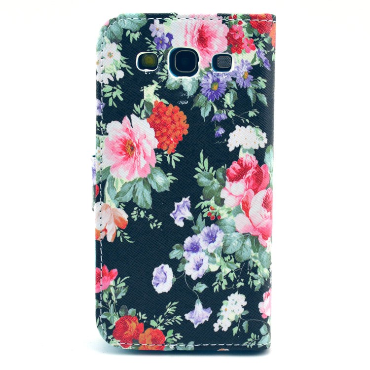 Beautiful Colorful Flowers Wallet Leather Phone Case Stand for Samsung Galaxy S3 I9300-2